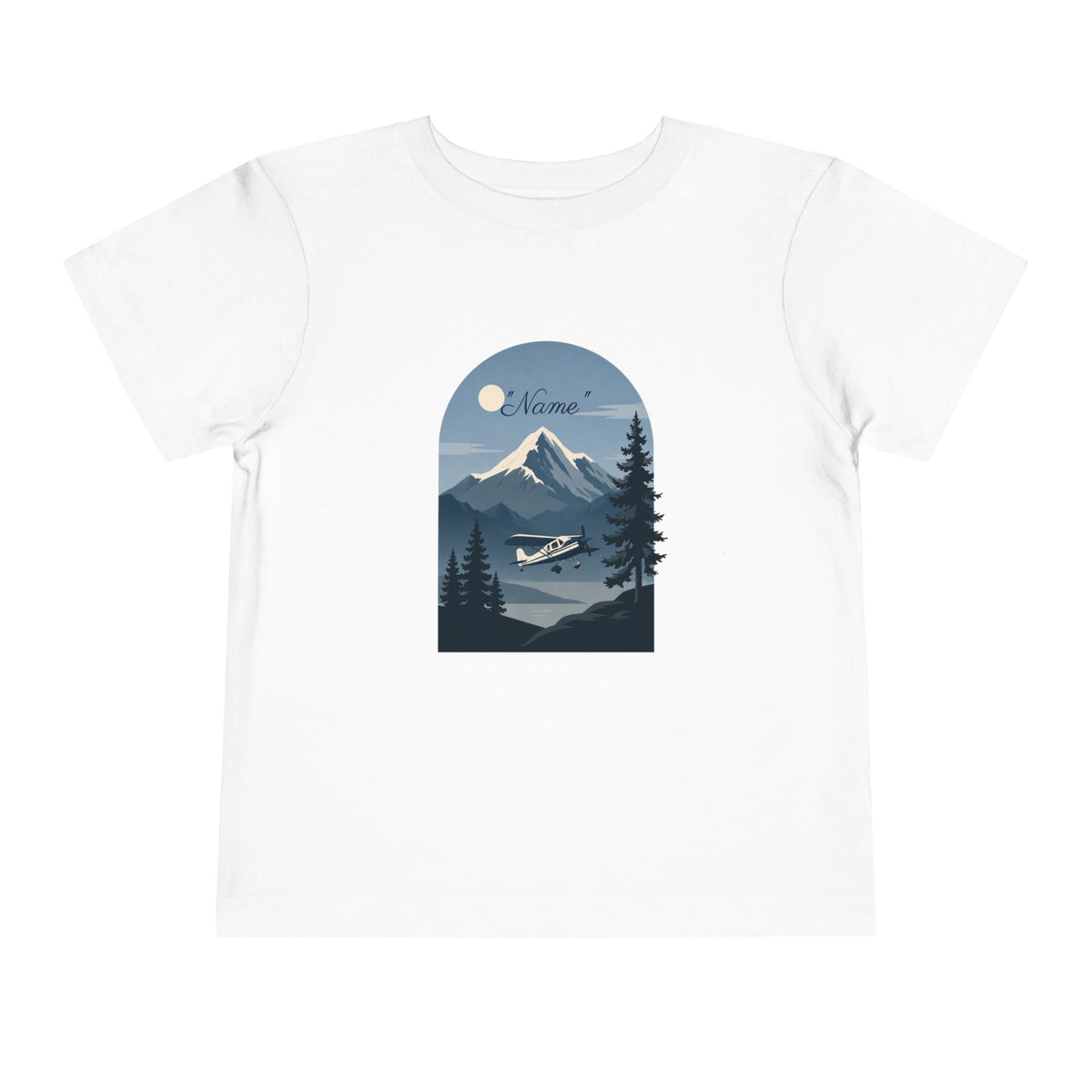 Toddler Tee — Mountain Airplane Design (custom name)