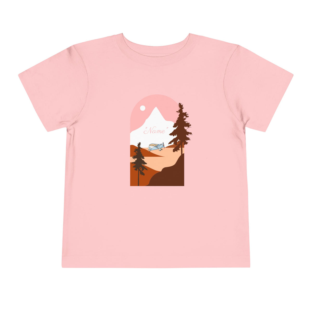 Toddler Tee — Mountain Plane Design (custom name)