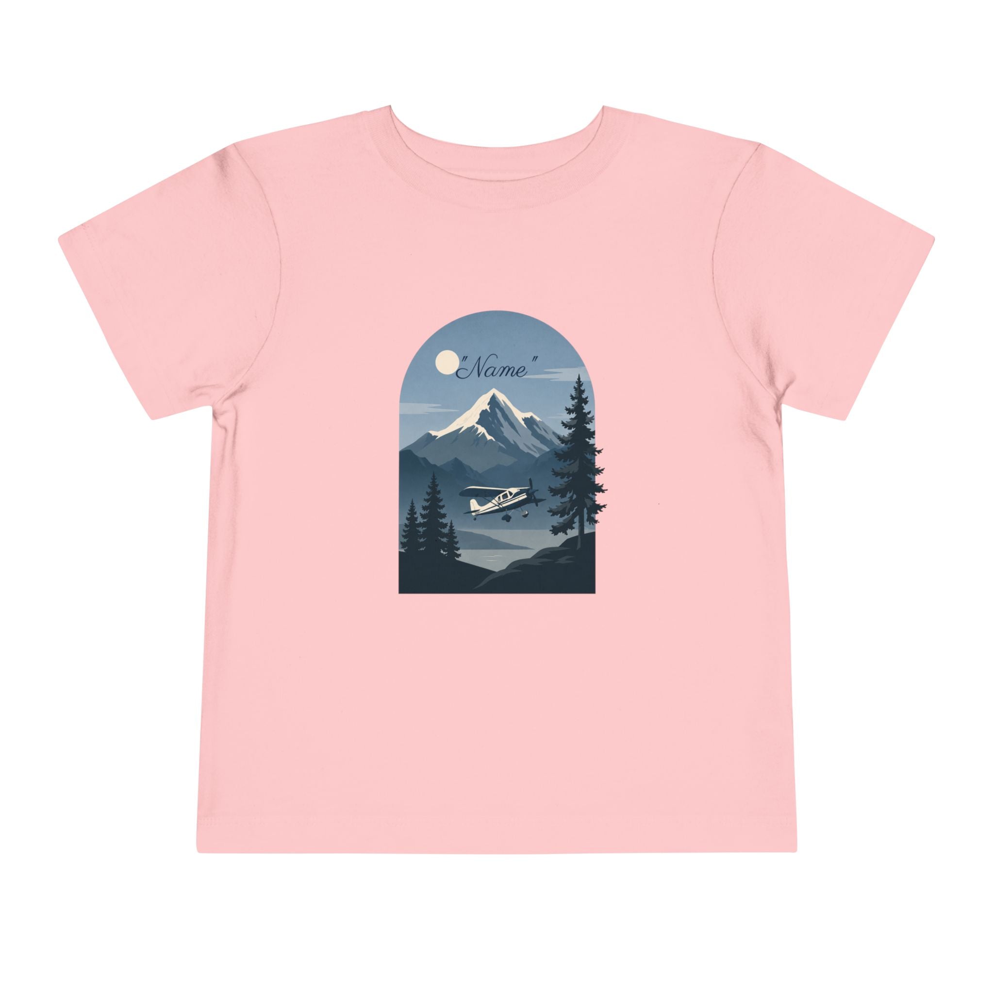 Toddler Tee — Mountain Airplane Design (custom name)
