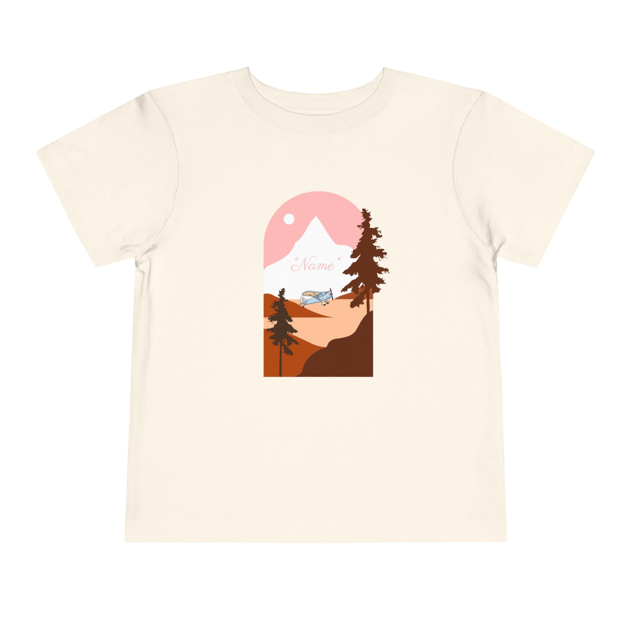 Toddler Tee — Mountain Plane Design (custom name)