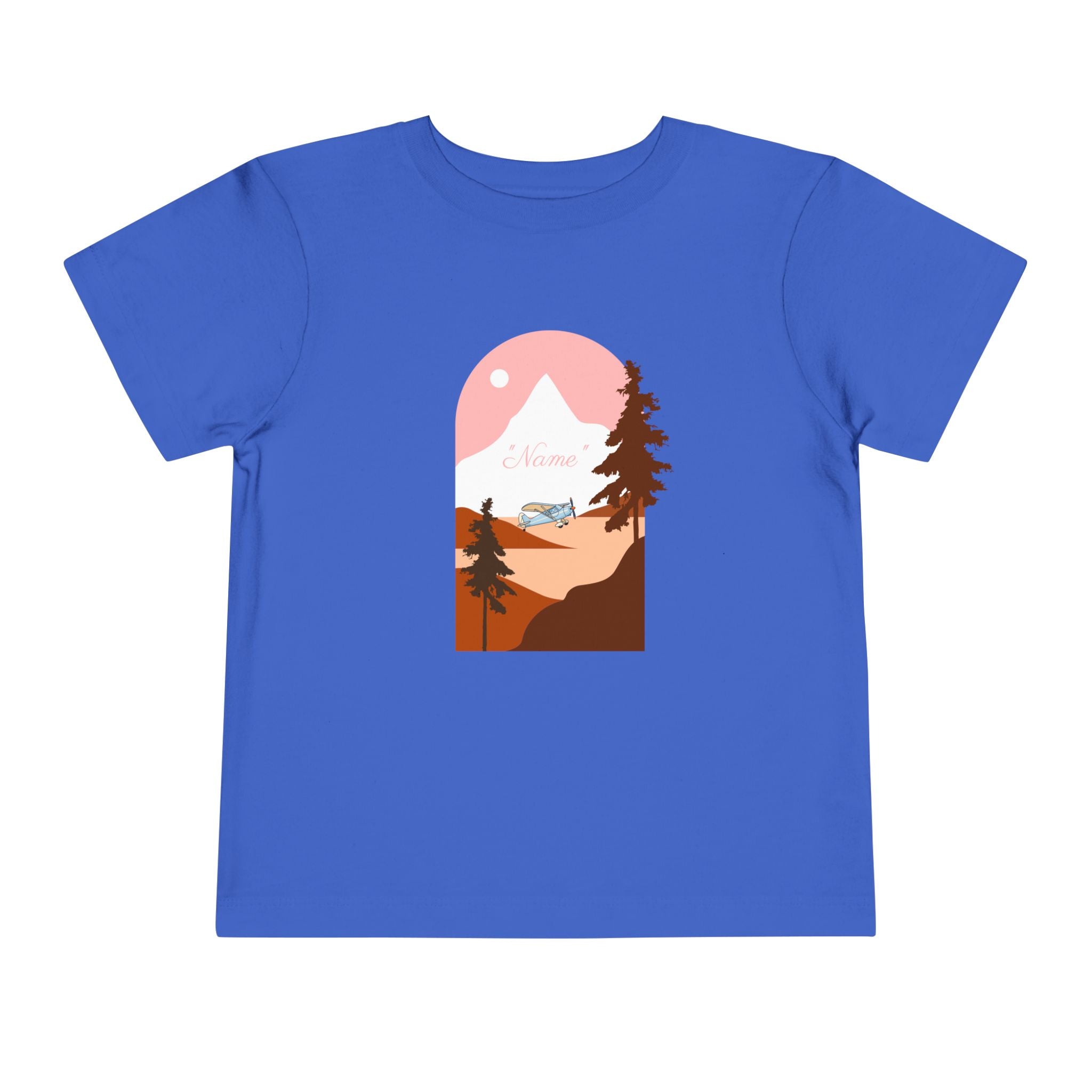 Toddler Tee — Mountain Plane Design (custom name)