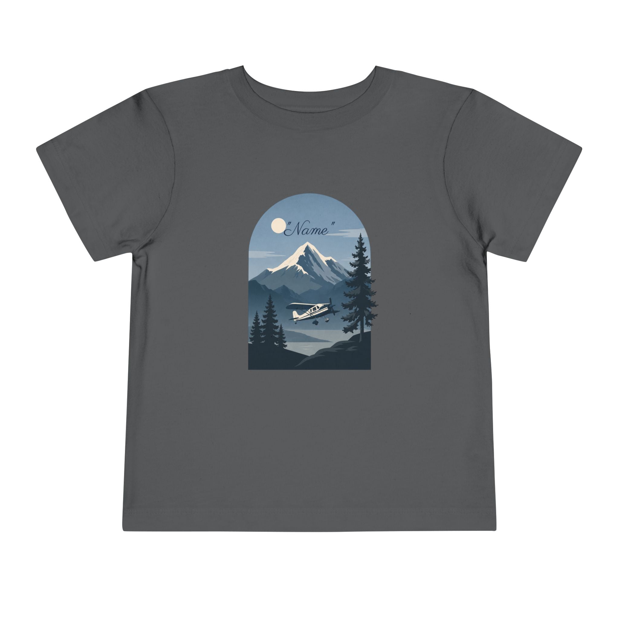 Toddler Tee — Mountain Airplane Design (custom name)