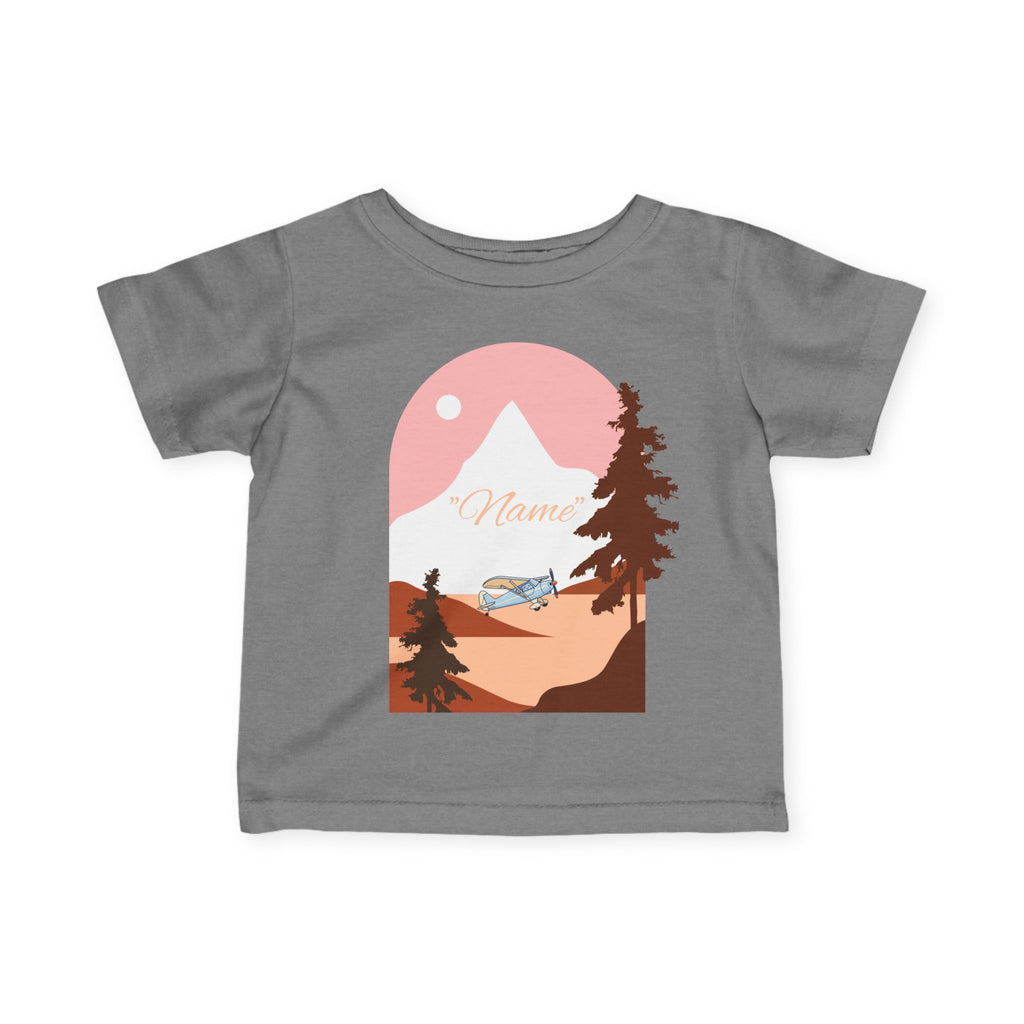 Infant Tee — Mountain Plane Design (custom name)