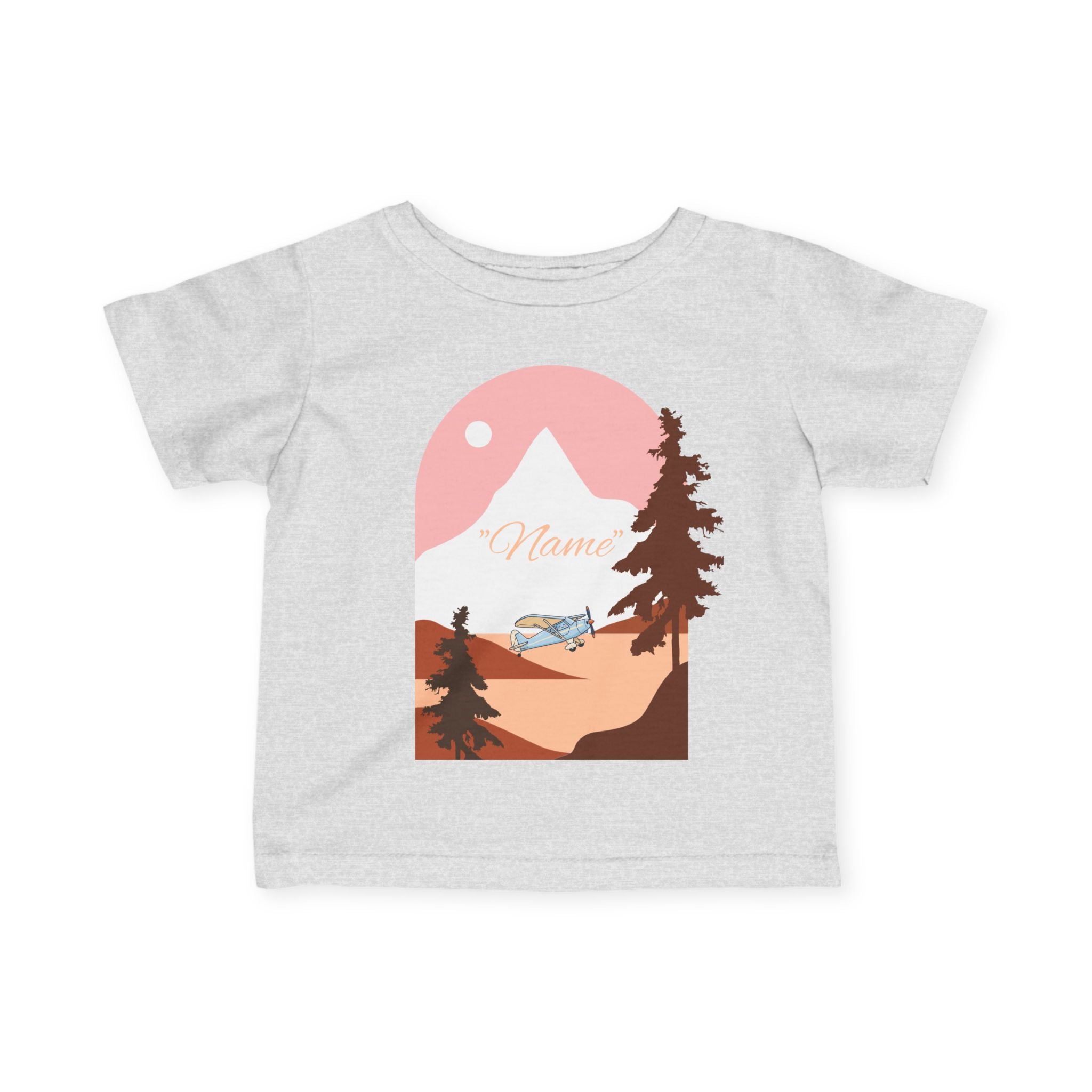 Infant Tee — Mountain Plane Design (custom name)