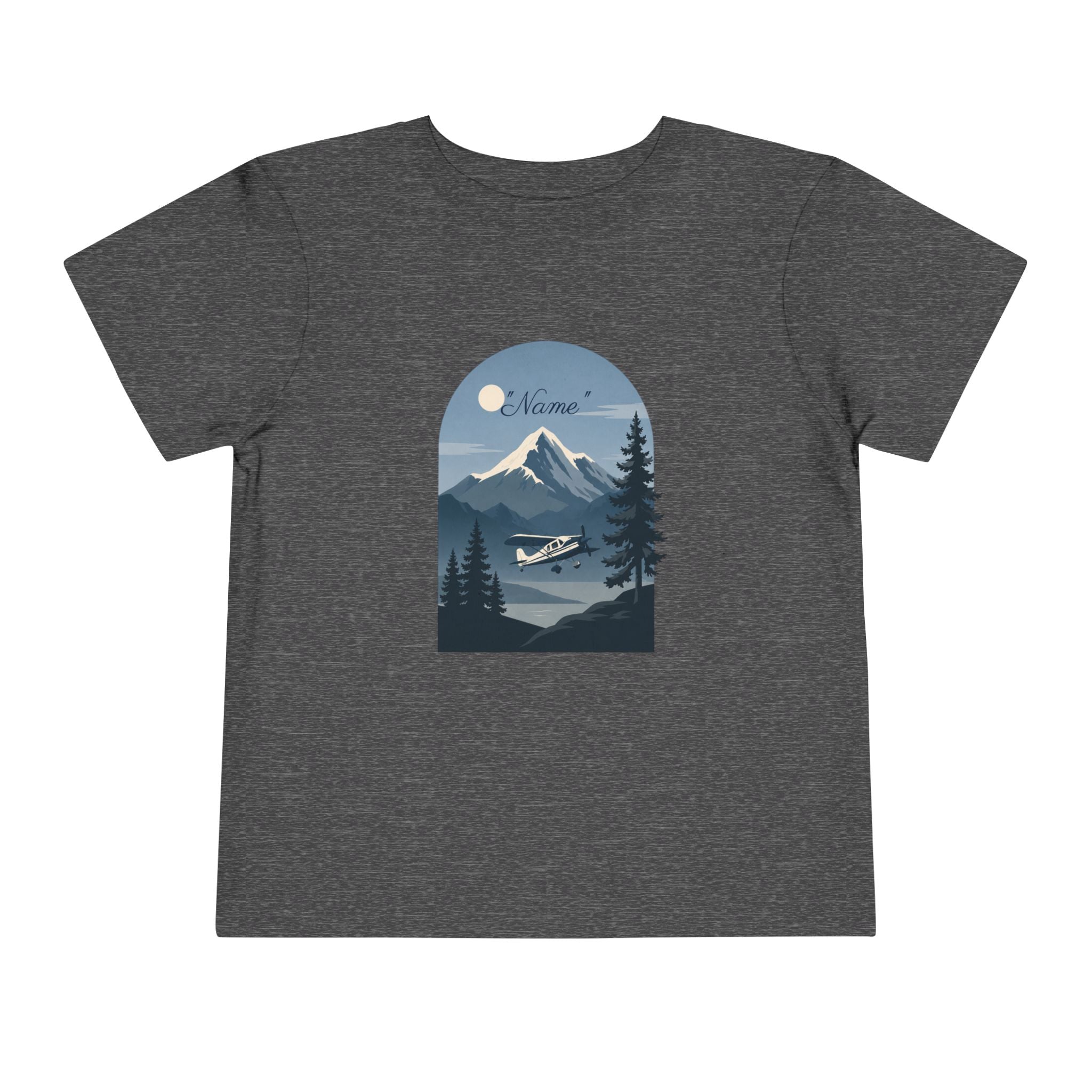 Toddler Tee — Mountain Airplane Design (custom name)