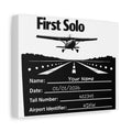 First Solo Aviation Canvas — Personalized Print