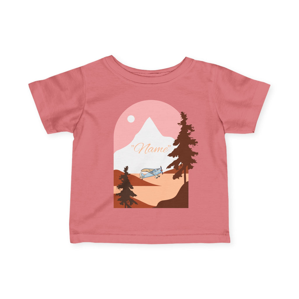 Infant Tee — Mountain Plane Design (custom name)