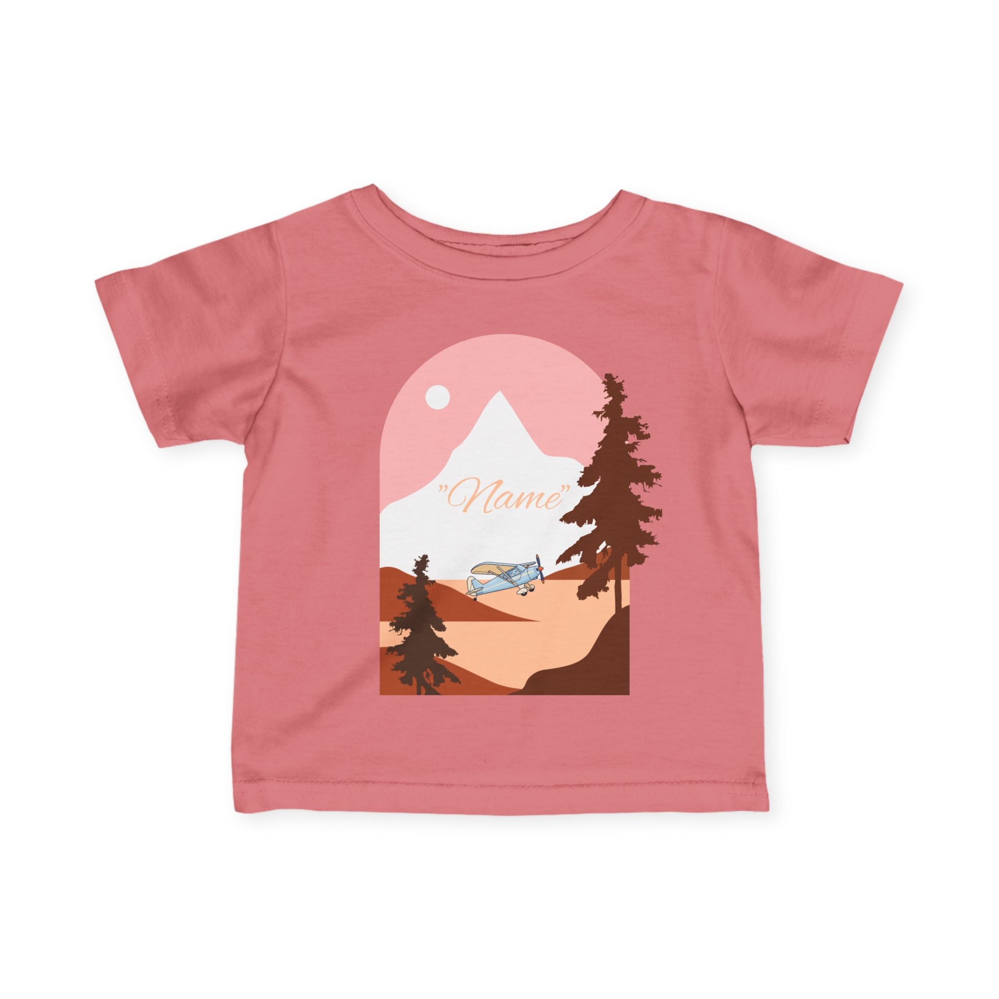 Infant Tee — Mountain Plane Design (custom name)