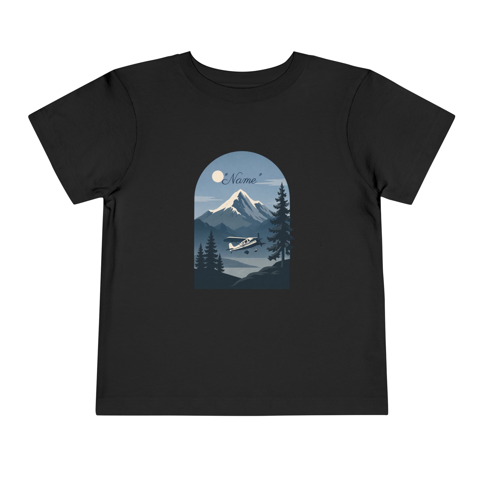 Toddler Tee — Mountain Airplane Design (custom name)