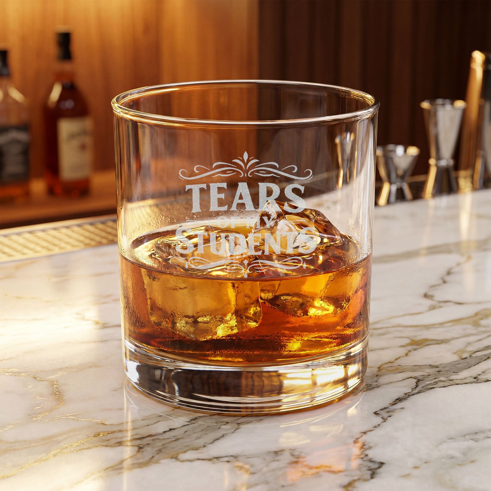 "Tears of My Students" 10.5oz Engraved Whiskey Glass
