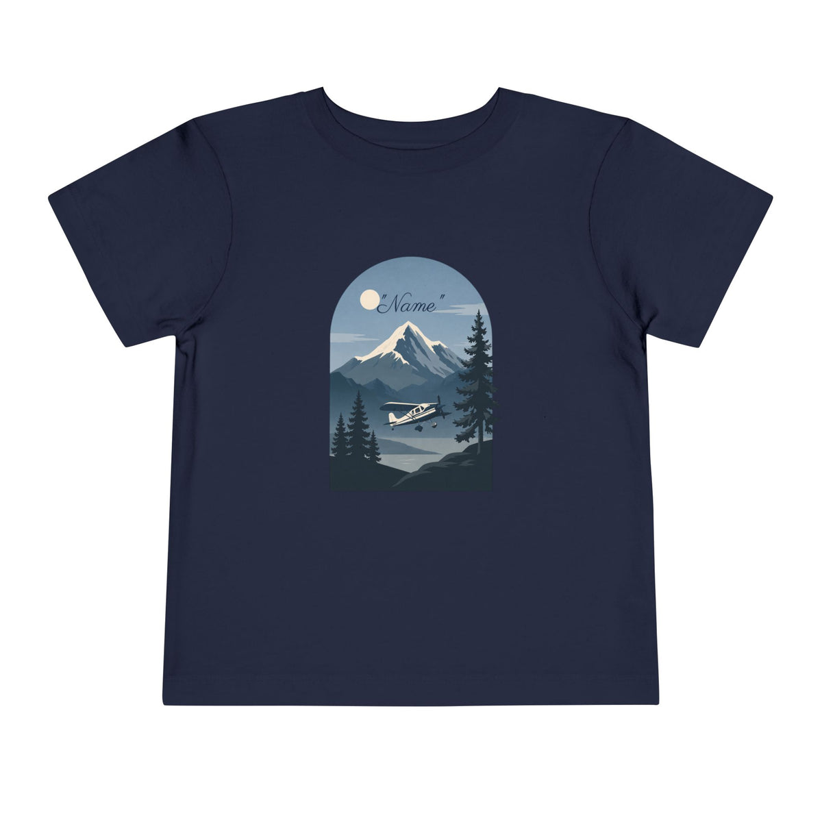 Toddler Tee — Mountain Airplane Design (custom name)