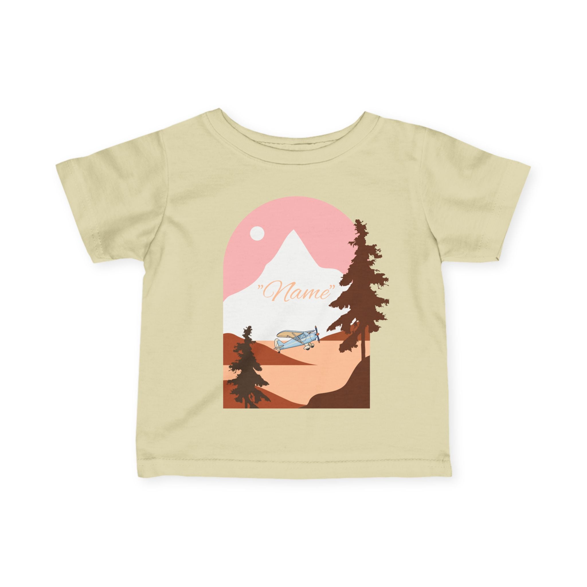 Infant Tee — Mountain Plane Design (custom name)