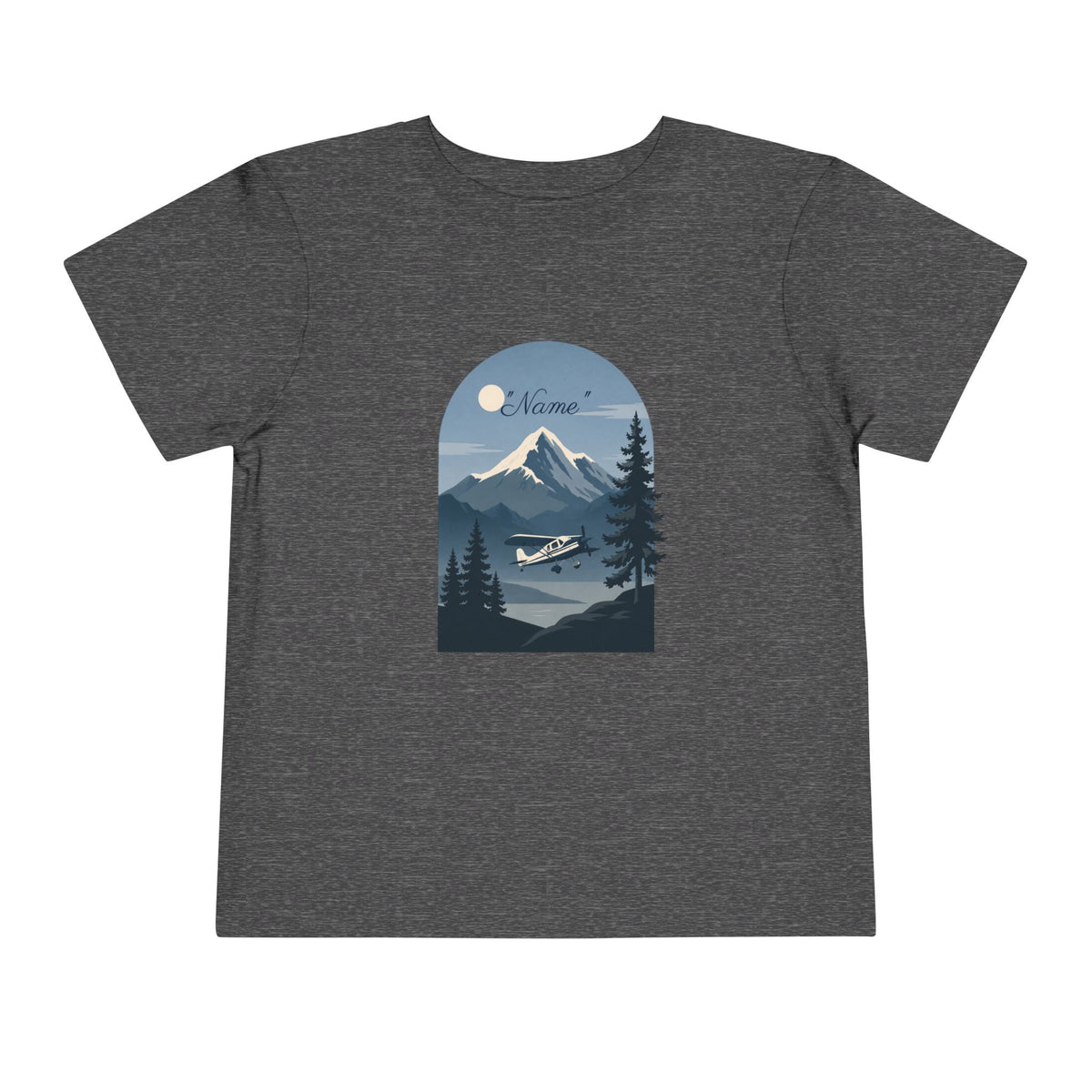 Toddler Tee — Mountain Airplane Design (custom name)