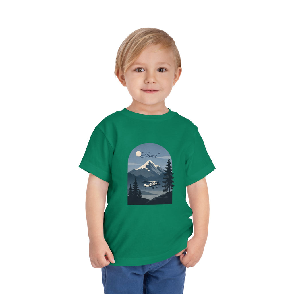 Toddler Tee — Mountain Airplane Design (custom name)