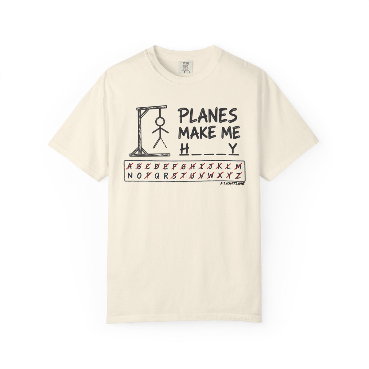 Planes make me h___y  T-Shirt - Hangman