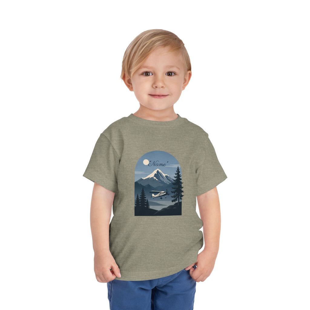Toddler Tee — Mountain Airplane Design (custom name)