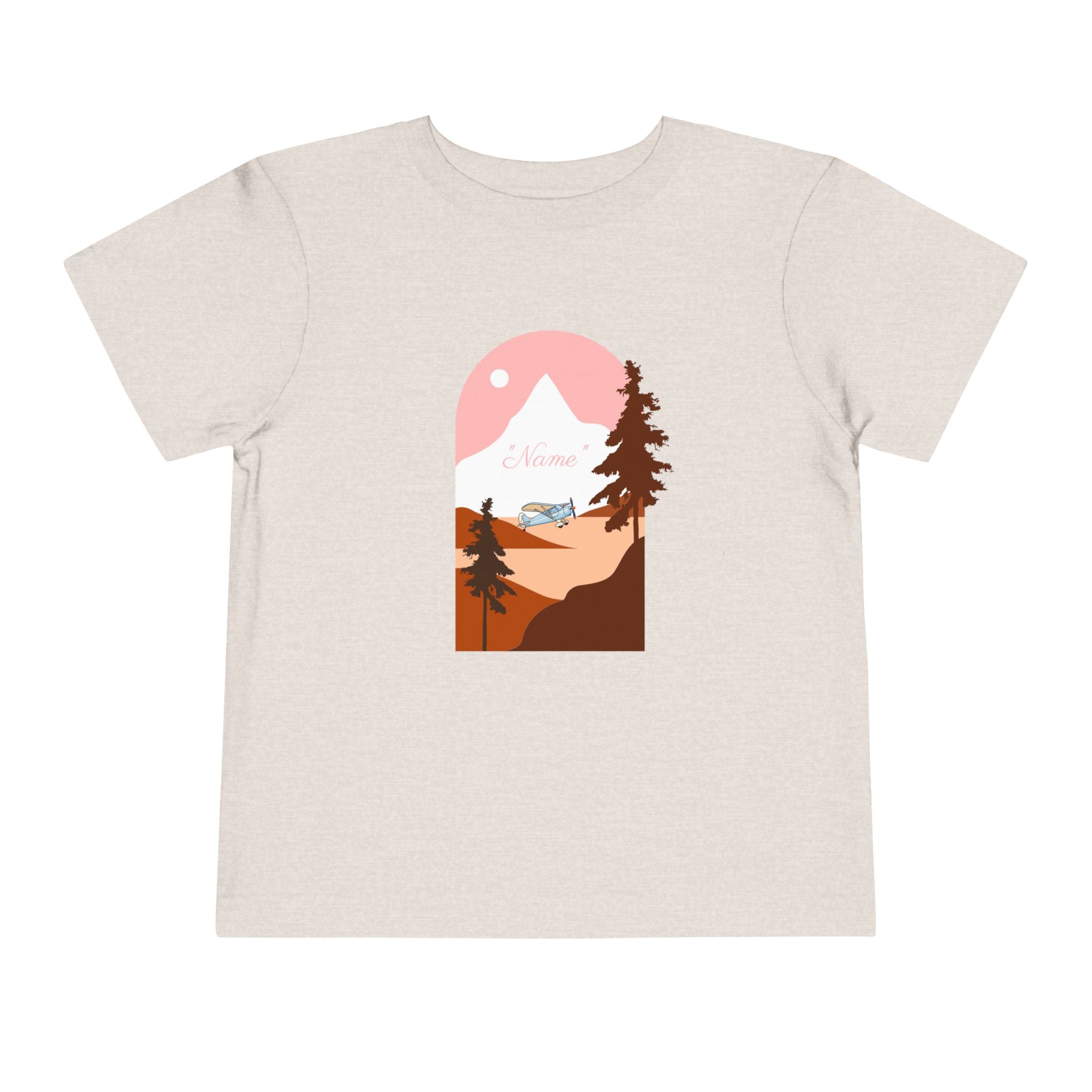Toddler Tee — Mountain Plane Design (custom name)