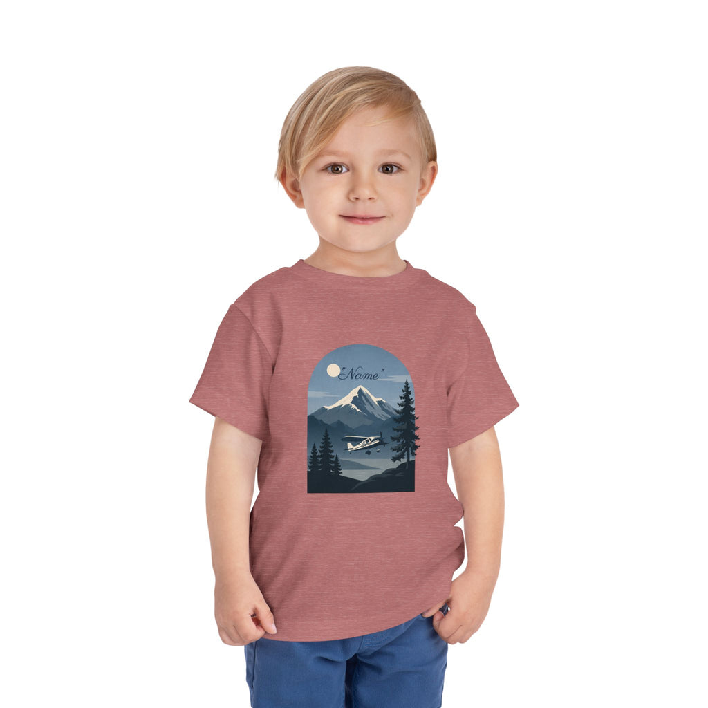 Toddler Tee — Mountain Airplane Design (custom name)