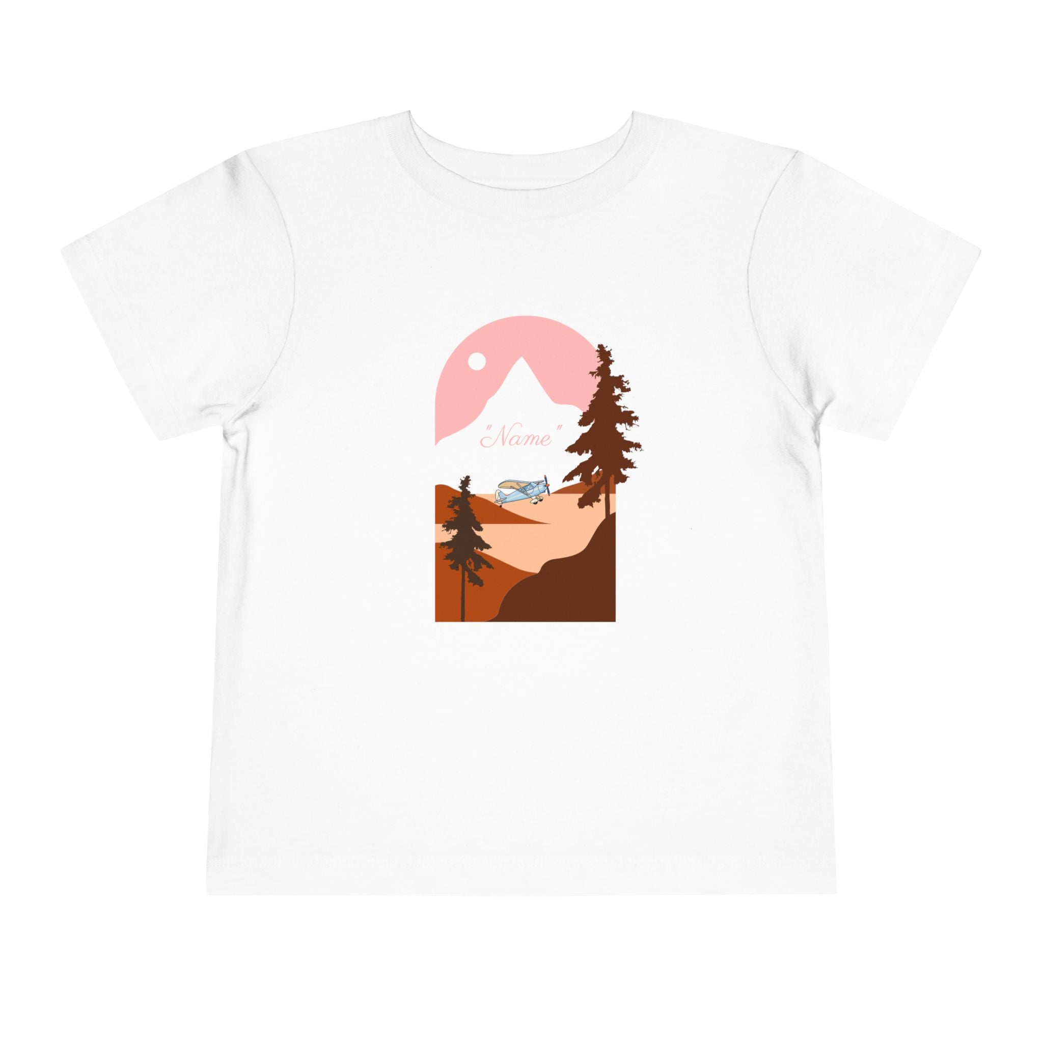 Toddler Tee — Mountain Plane Design (custom name)