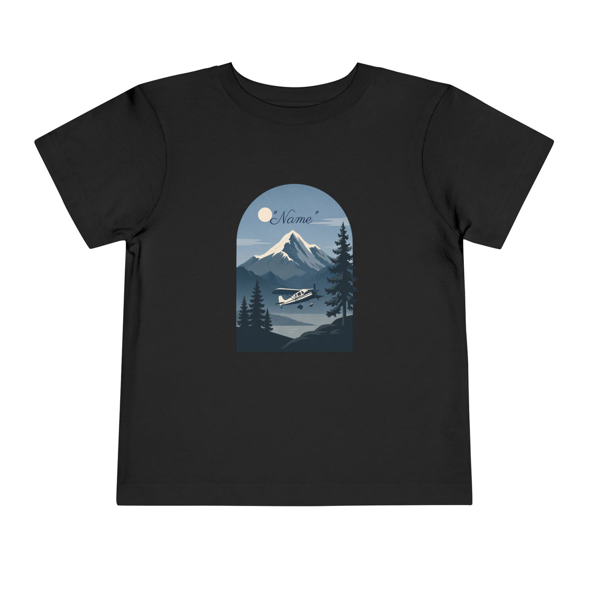 Toddler Tee — Mountain Airplane Design (custom name)