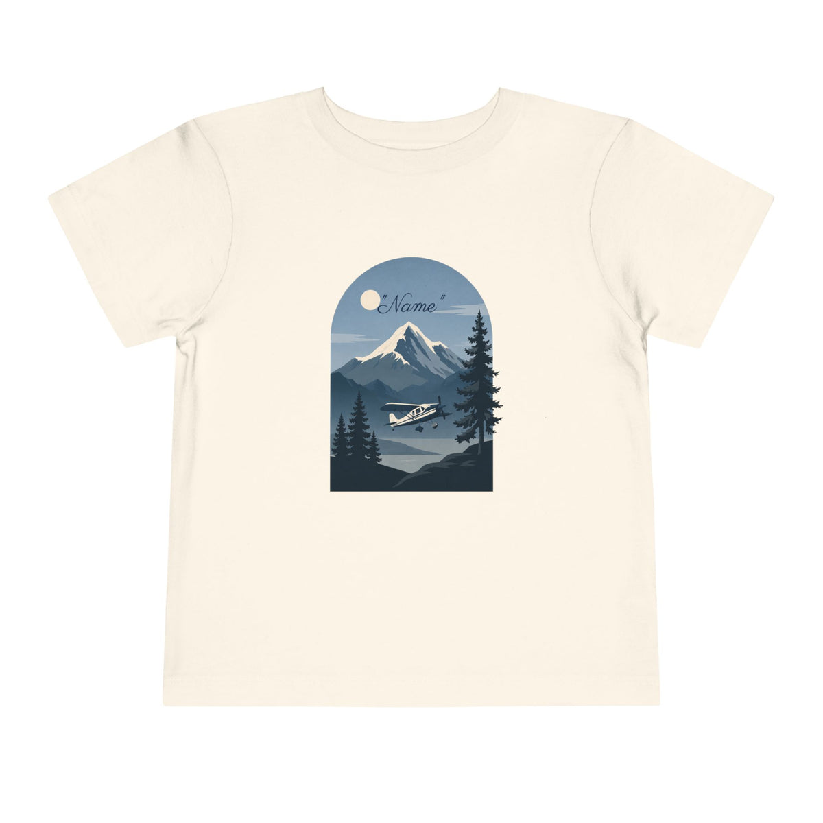 Toddler Tee — Mountain Airplane Design (custom name)