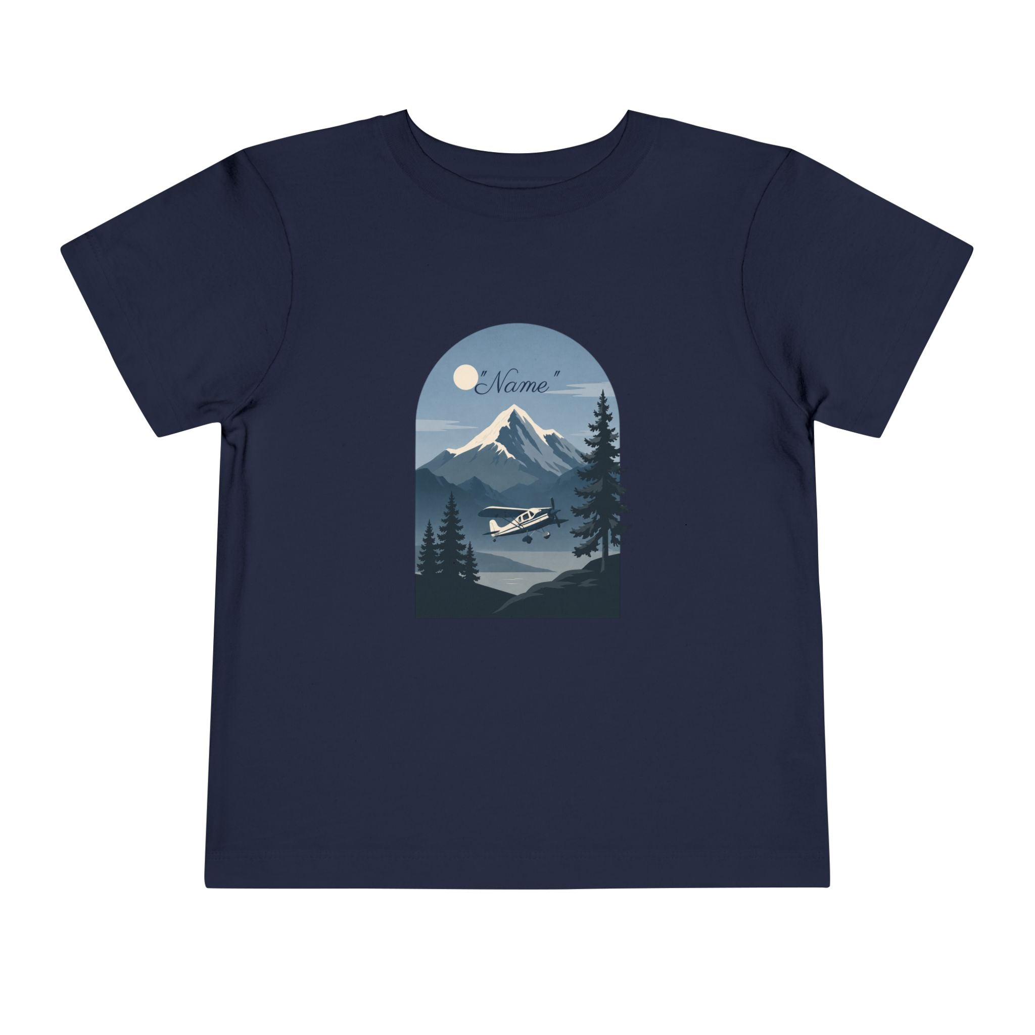 Toddler Tee — Mountain Airplane Design (custom name)