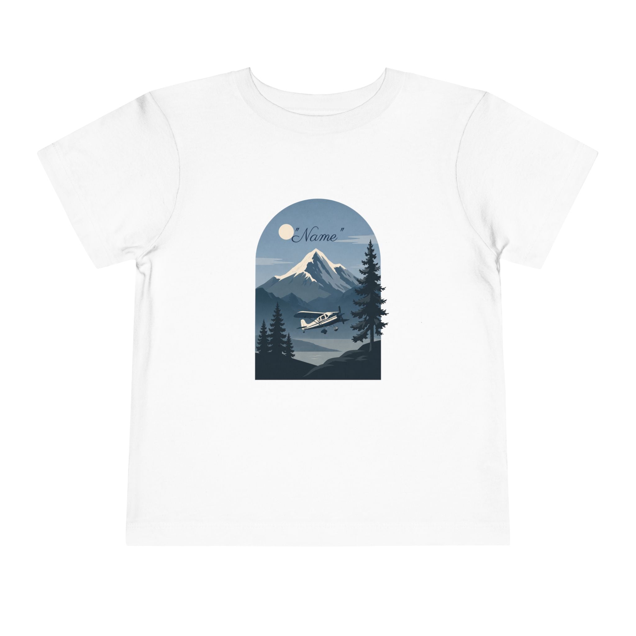 Toddler Tee — Mountain Airplane Design (custom name)