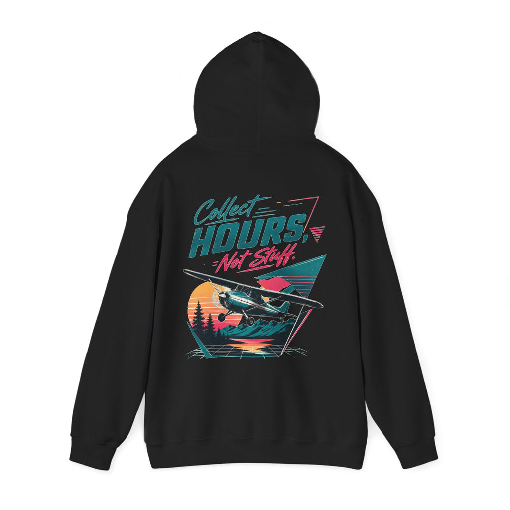 FlightLine Hoodie — Collect Hours Retro Plane Graphic Pullover